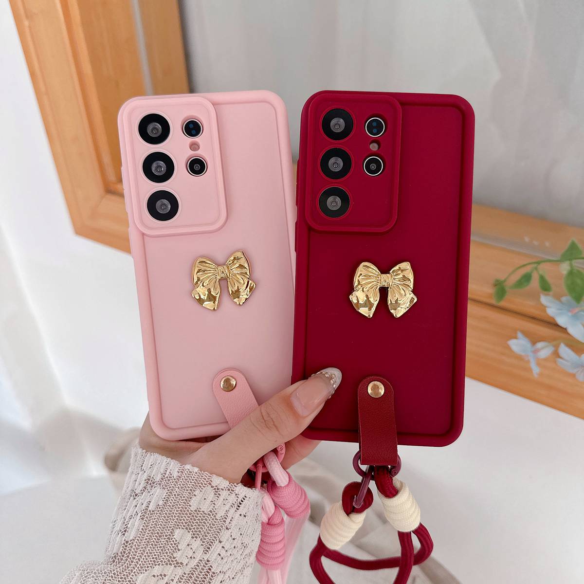 3D Gold Bow Strap Phone Case F - Realme Note 50 recension och pris
