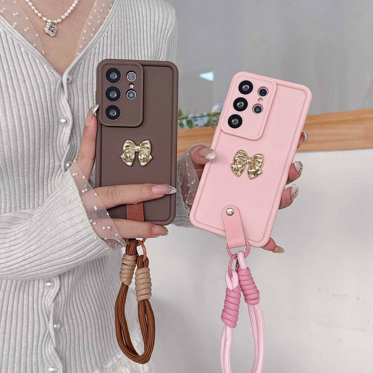 3D Gold Bow Strap Phone Case F - Realme Note 50 recension och pris